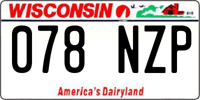 WI license plate 078NZP