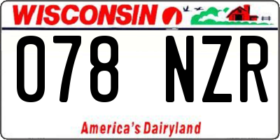 WI license plate 078NZR