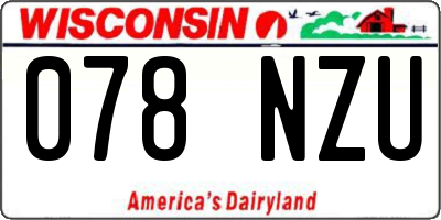 WI license plate 078NZU