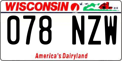 WI license plate 078NZW