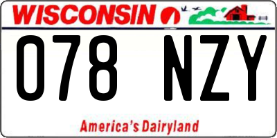 WI license plate 078NZY