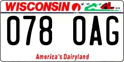 WI license plate 078OAG