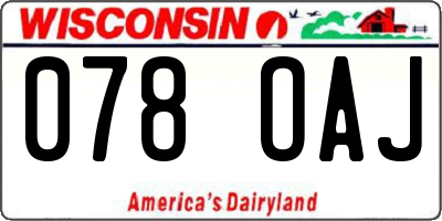 WI license plate 078OAJ