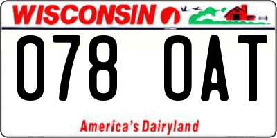 WI license plate 078OAT