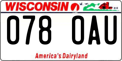 WI license plate 078OAU