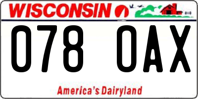 WI license plate 078OAX