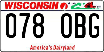 WI license plate 078OBG