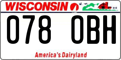WI license plate 078OBH