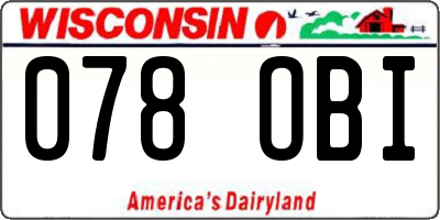 WI license plate 078OBI