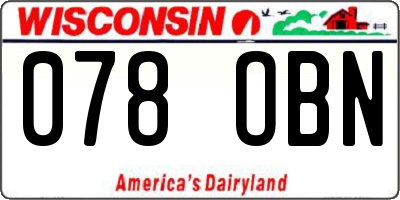 WI license plate 078OBN