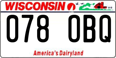 WI license plate 078OBQ