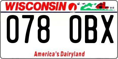 WI license plate 078OBX