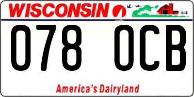 WI license plate 078OCB