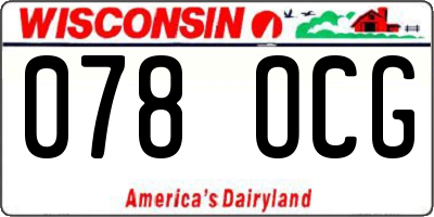 WI license plate 078OCG