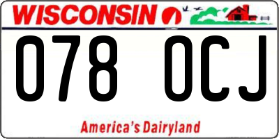 WI license plate 078OCJ
