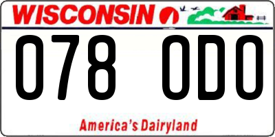 WI license plate 078ODO