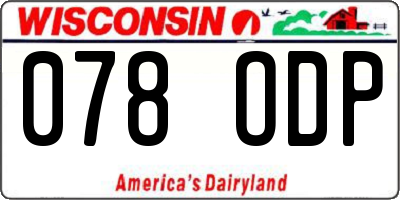 WI license plate 078ODP