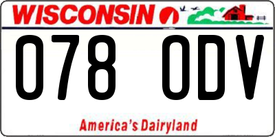 WI license plate 078ODV