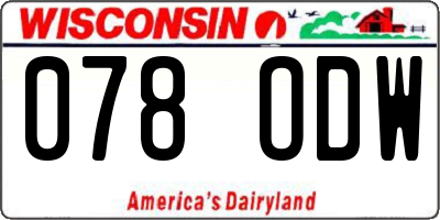 WI license plate 078ODW