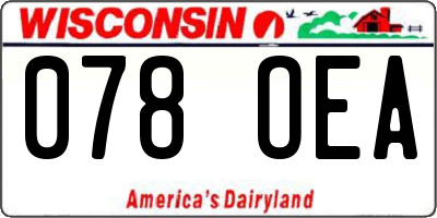 WI license plate 078OEA