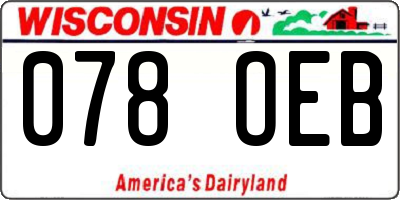 WI license plate 078OEB