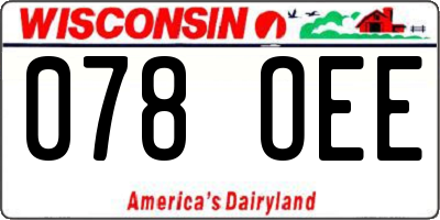 WI license plate 078OEE