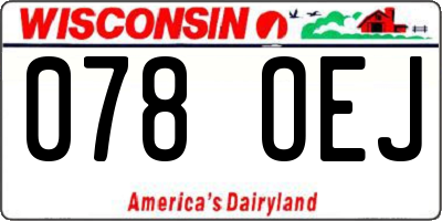 WI license plate 078OEJ