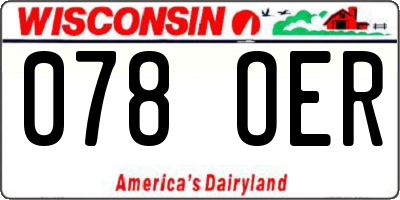 WI license plate 078OER