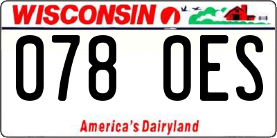 WI license plate 078OES