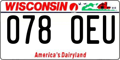 WI license plate 078OEU