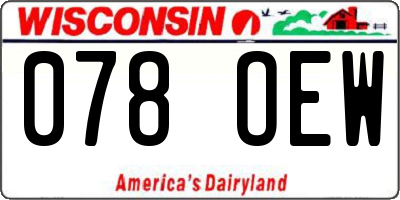 WI license plate 078OEW