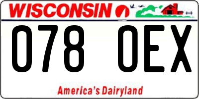 WI license plate 078OEX