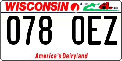 WI license plate 078OEZ