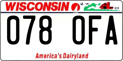 WI license plate 078OFA