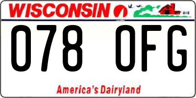 WI license plate 078OFG