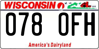 WI license plate 078OFH