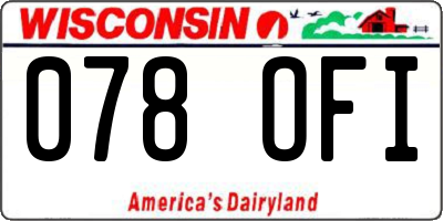 WI license plate 078OFI