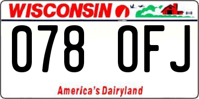 WI license plate 078OFJ