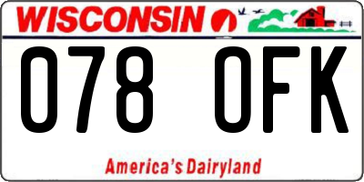 WI license plate 078OFK