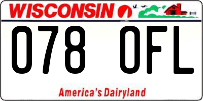 WI license plate 078OFL