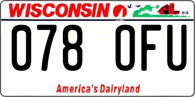 WI license plate 078OFU