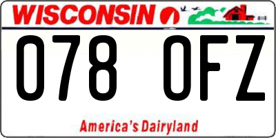 WI license plate 078OFZ