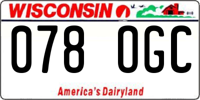 WI license plate 078OGC