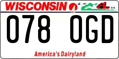 WI license plate 078OGD