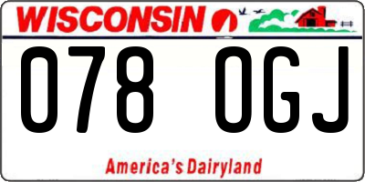 WI license plate 078OGJ
