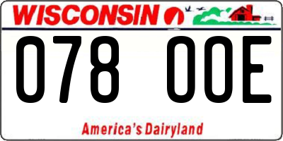 WI license plate 078OOE