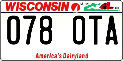 WI license plate 078OTA