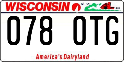 WI license plate 078OTG