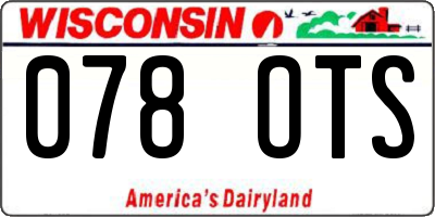 WI license plate 078OTS