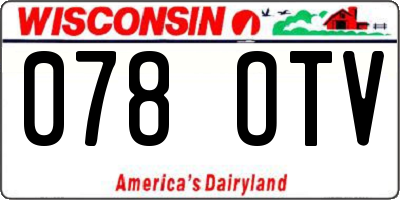 WI license plate 078OTV